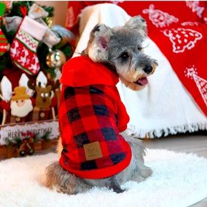 Red plaid Dog fleece sweater